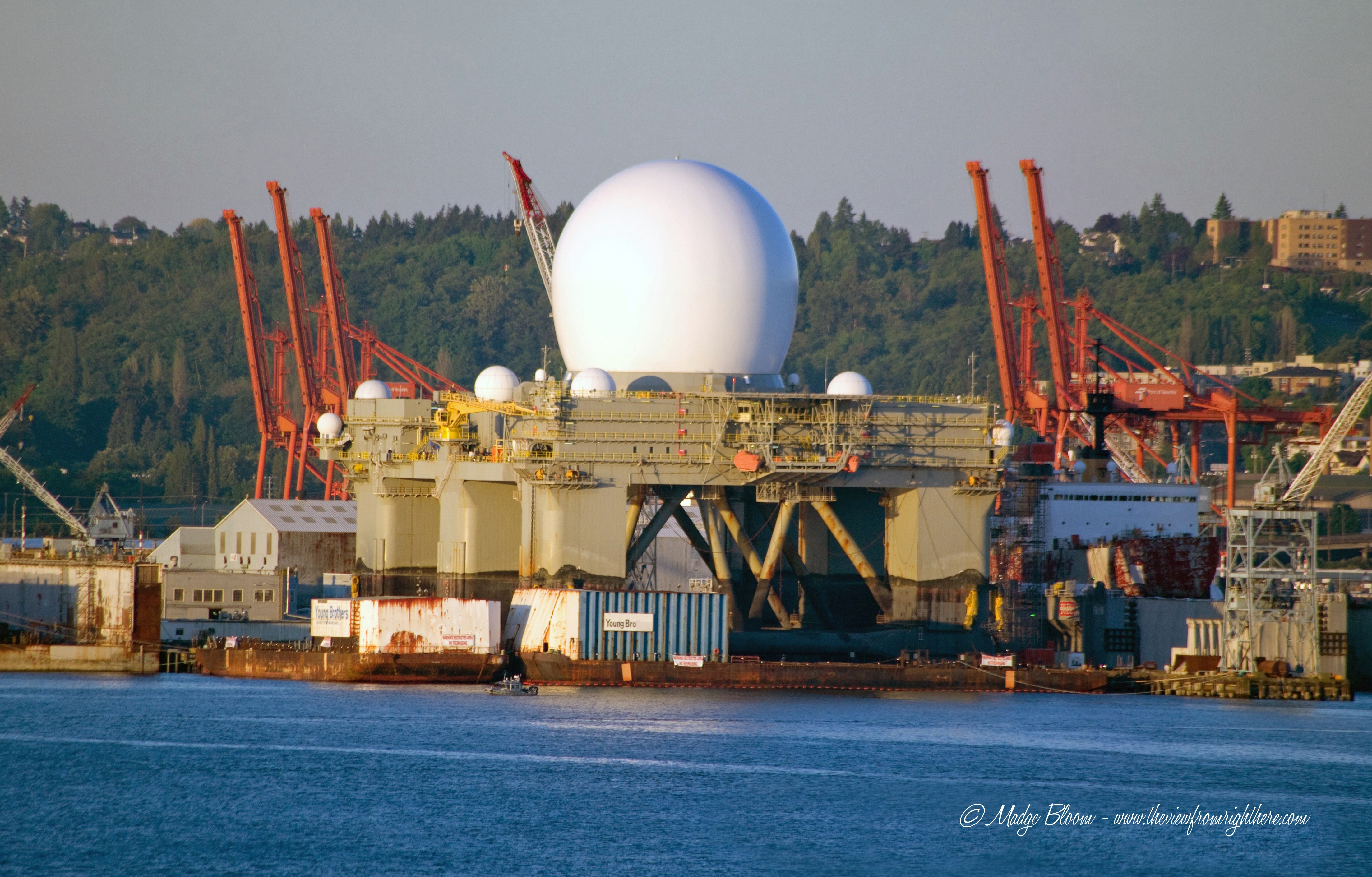 Sea Based X-Band Radar (SBX) Viewed from Pike Place Market, Victor Steinbrueck Park