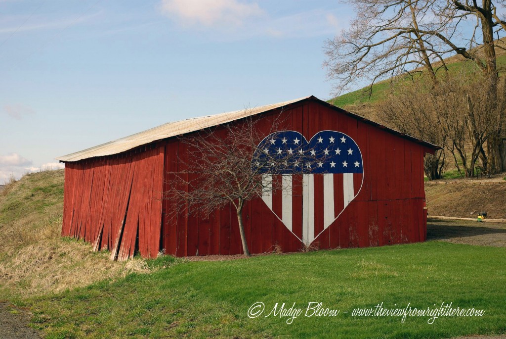'Patriotic Heart' on a Red Barn in the Palouse