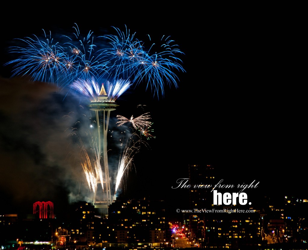 New Year's at the Space Needle - 2012 - Blue Star Burst