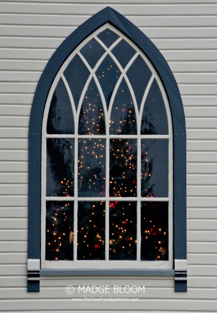 Gothic Window and Christmas Tree - Roy Community Church - Roy WA
