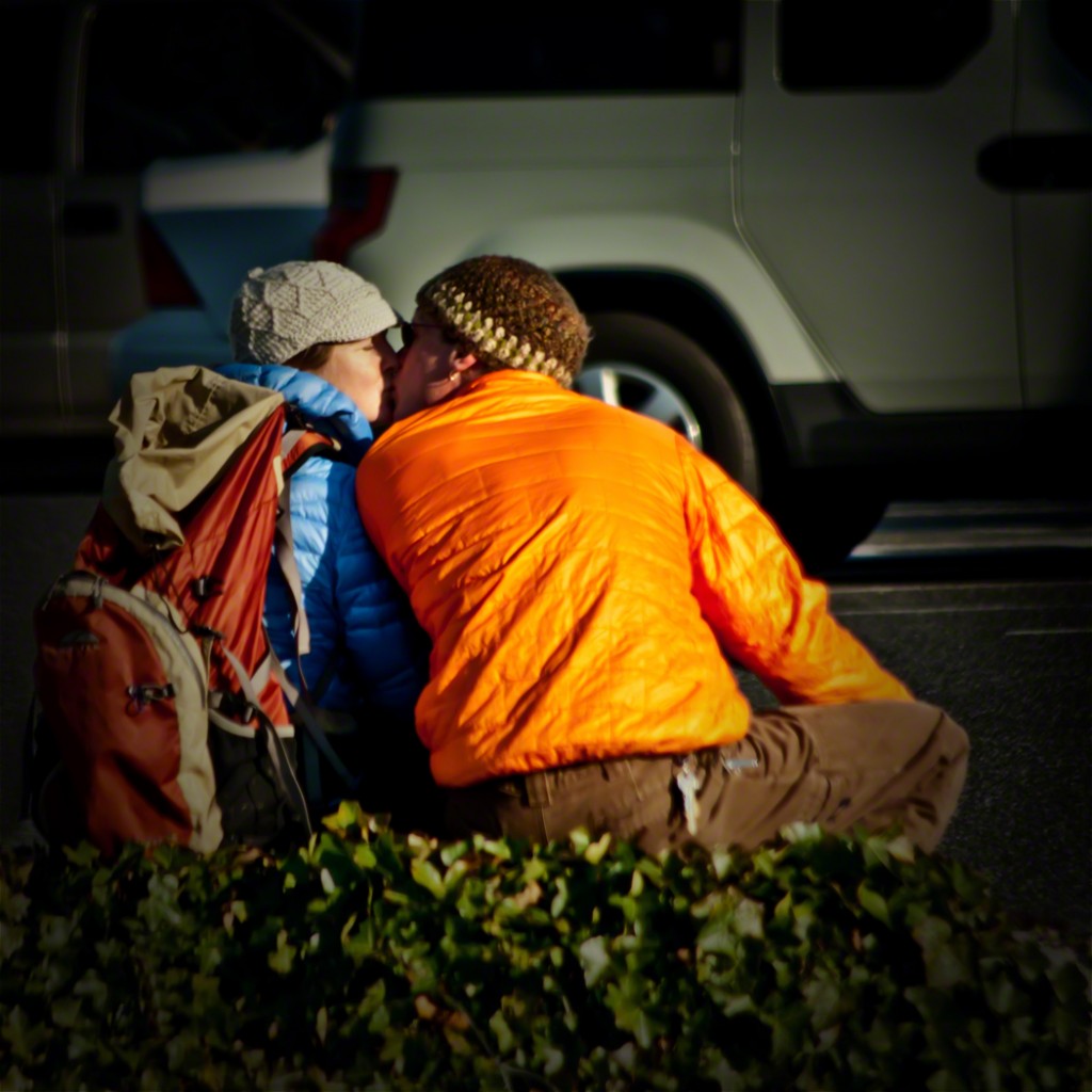 The Kiss - Young Couple in a Safeway Parking Lot - Bellingham WA